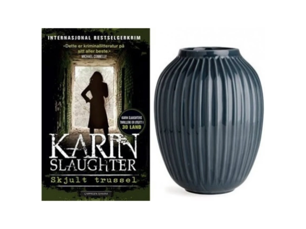 3 krimbøker og vase fra Kähler