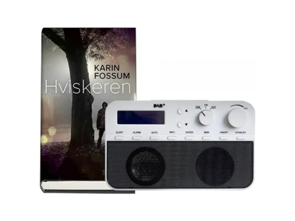 Krimbøker og hvit DAB+ radio